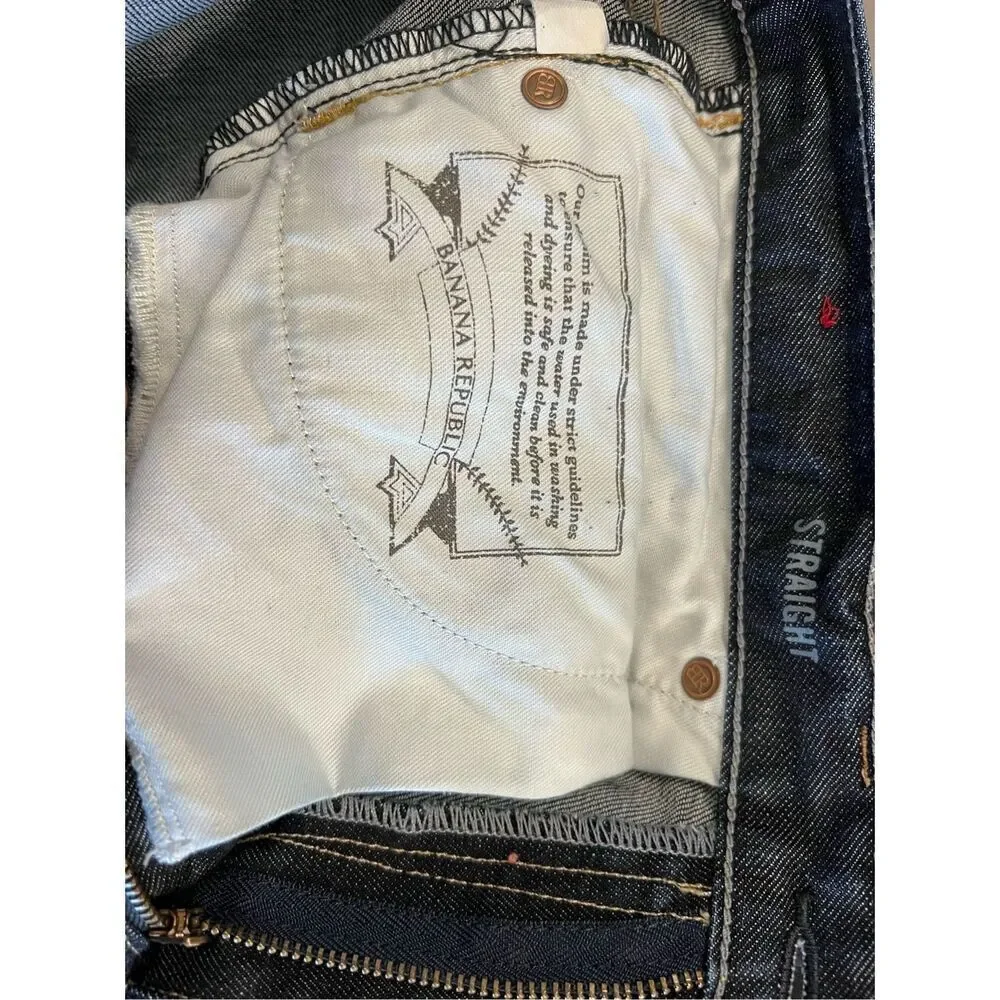 Banana Republic Straight Leg Jeans size 31 Dark Wash‎ EUC